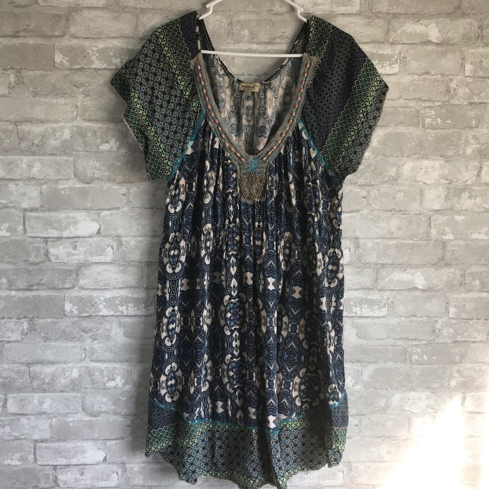One World Boho Beaded Casual Dress Size 2X